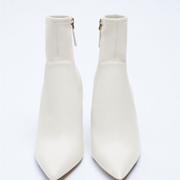 NWT ZARA METALLIC HEELED ANKLE BOOTS - Picture 4 of 7